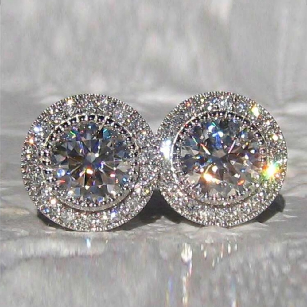 Sparkling Silver Stud Earrings